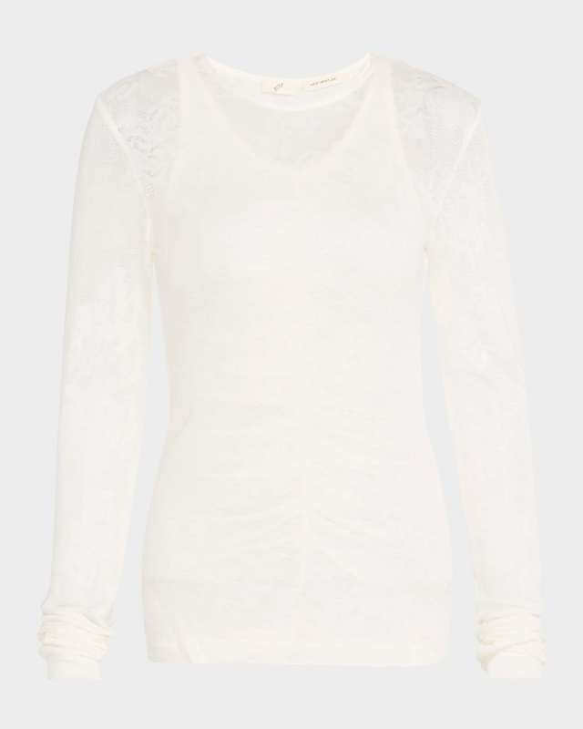 Chalet Long-Sleeve Top Layered With Ruched Tank